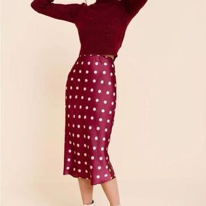francesca's mi ami polka dot midi skirt size s